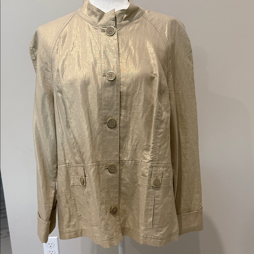 Chico's Shimmering Gold Utility Jacket